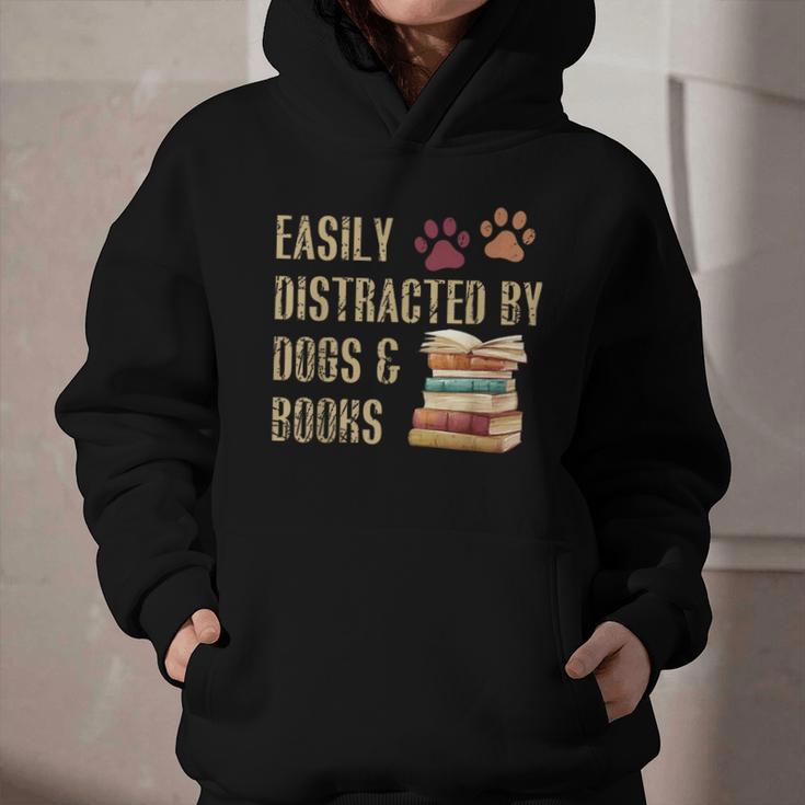 Easily Distracted By Dogs And Books Pets Books Lovers Graphic Youth Hoodie Easily Distracted By Dogs And Books Pets Books Lovers Graphic Youth Hoodie