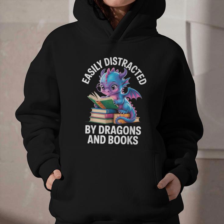 Easily Distracted By Dragons And Books Graphic Youth Hoodie Easily Distracted By Dragons And Books Graphic Youth Hoodie
