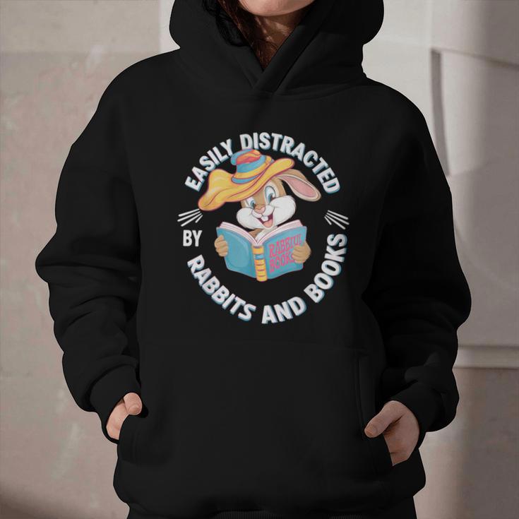 Easily Distracted By Rabbits And Books Reading Graphic Youth Hoodie Easily Distracted By Rabbits And Books Reading Graphic Youth Hoodie
