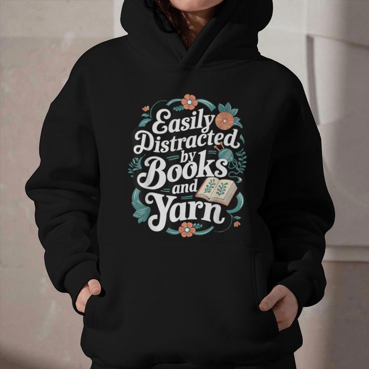 Easily Distracted By Yarn And Books Graphic Youth Hoodie Easily Distracted By Yarn And Books Graphic Youth Hoodie