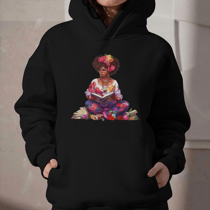 Educated Melanin Queen Afro Women Reading Book History Graphic Youth Hoodie