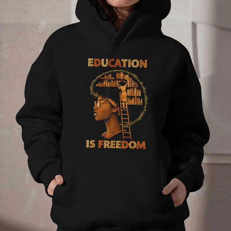 Education Is Freedom Teacher Book Black History Month Graphic Youth Hoodie Education Is Freedom Teacher Book Black History Month Graphic Youth Hoodie