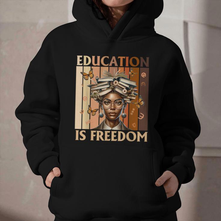 Education Is Freedom Teacher Books Black History Women Graphic Youth Hoodie