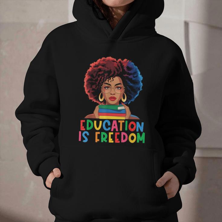 Education Is Freedom History Girl Women Book Lover Graphic Youth Hoodie