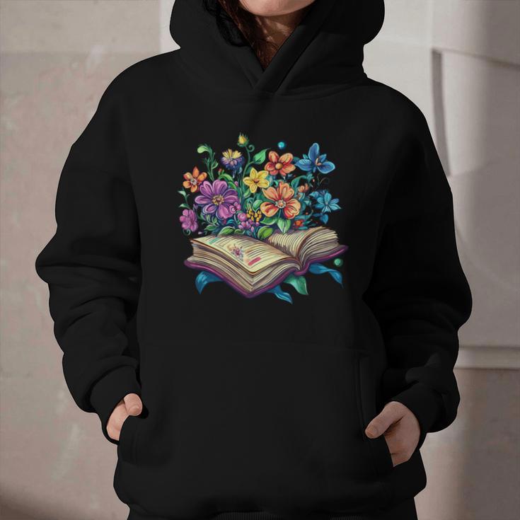 Enchanted Open Book With Blooming Flowers Graphic Youth Hoodie Enchanted Open Book With Blooming Flowers Graphic Youth Hoodie