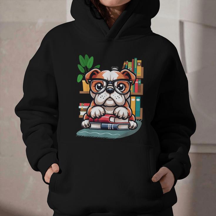 English Bulldog Reading a Book Dog Graphic Youth Hoodie