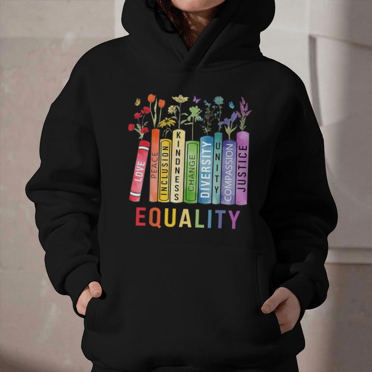 Equality Books Peace Love Compassion LGBT Gay Lesbian Pride Graphic Youth Hoodie