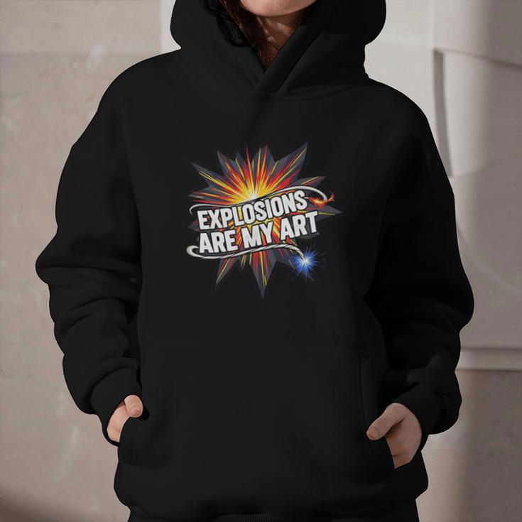 Explosions Are My Art Comic Book Boom Graphic Youth Hoodie