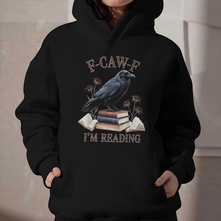 F-CAW-F Crow Book Lover Reader Gothic Humor Graphic Youth Hoodie