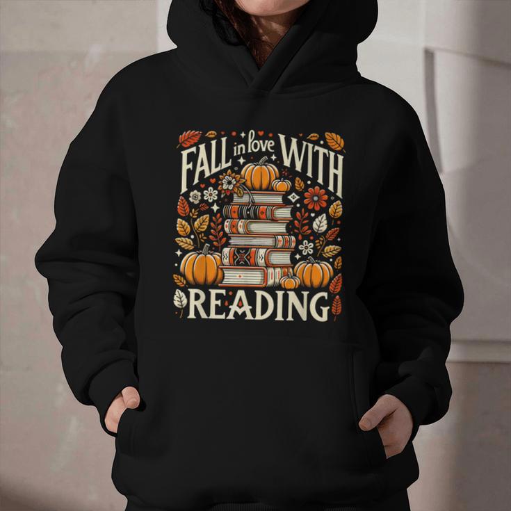 Fall In Love With Reading Book Autumn Pumpkins And Teachers Graphic Youth Hoodie Fall In Love With Reading Book Autumn Pumpkins And Teachers Graphic Youth Hoodie