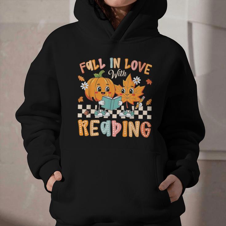 Fall In Love With Reading Thanksgiving Pumpkin Book Lover Graphic Youth Hoodie Fall In Love With Reading Thanksgiving Pumpkin Book Lover Graphic Youth Hoodie