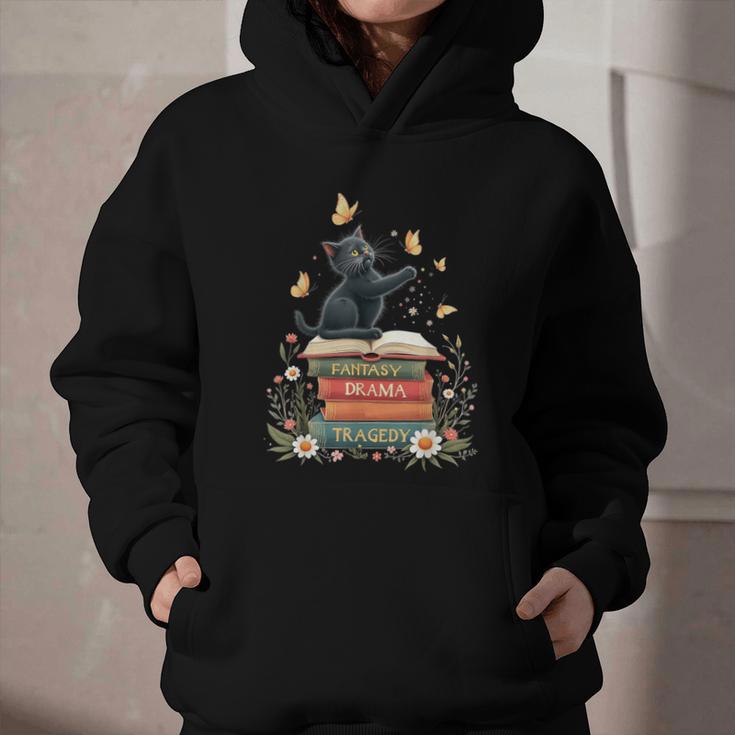 Fantasy Drama Tragedy Reading Lover Book Cat Humor Graphic Youth Hoodie Fantasy Drama Tragedy Reading Lover Book Cat Humor Graphic Youth Hoodie