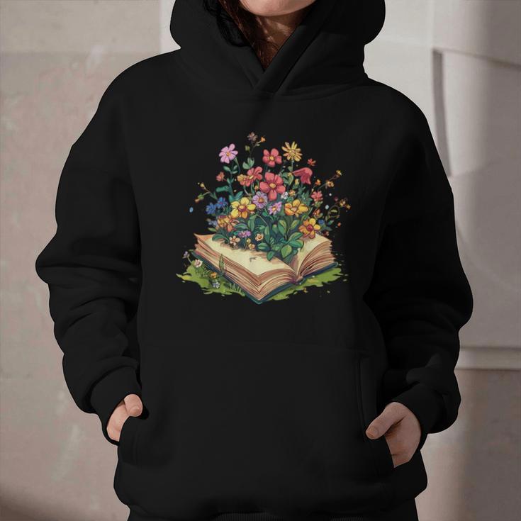 Floral Book Bloom Wildflowers Literature Nature Fantasy Graphic Youth Hoodie