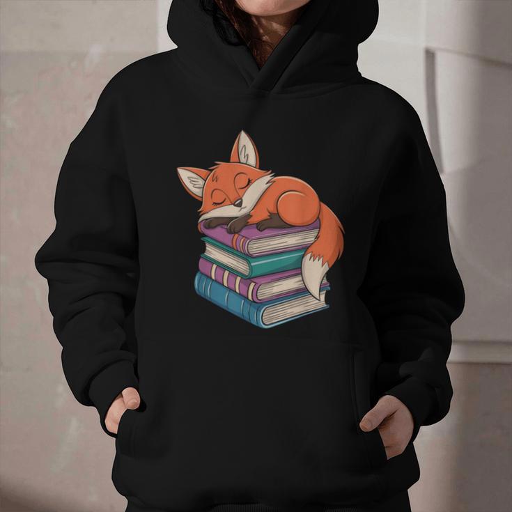 Fox Reading Book Pajama Sleep Graphic Youth Hoodie