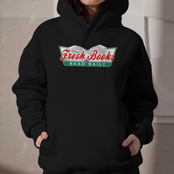 Fresh Books Read Daily Saying Reading And Book Graphic Youth Hoodie