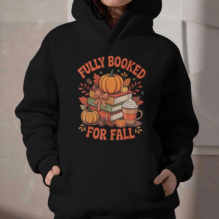 Fully Booked For Fall Books Pumpkin Autumn Thanksgiving Graphic Youth Hoodie