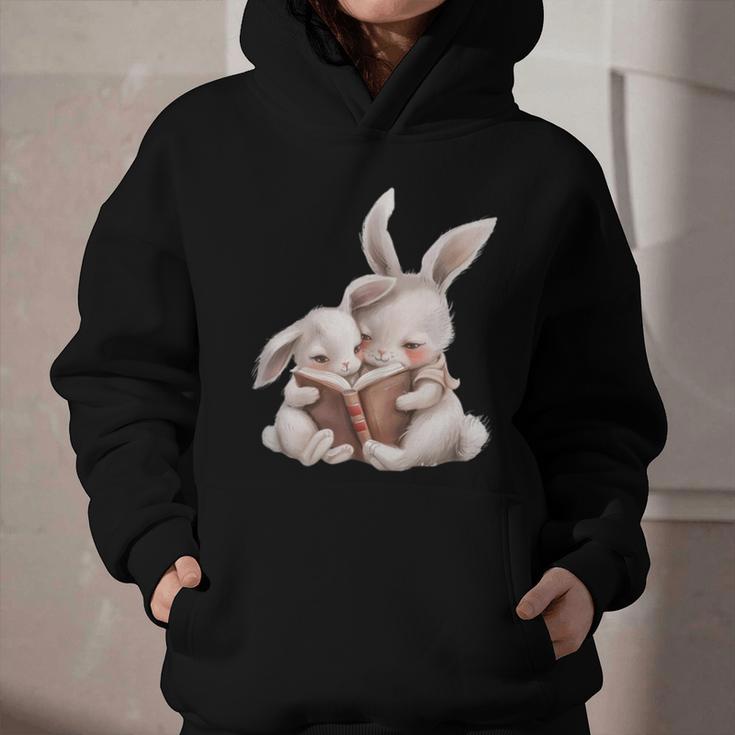 Funny Book Reading Quote For Women And Girls Rabbits Graphic Youth Hoodie
