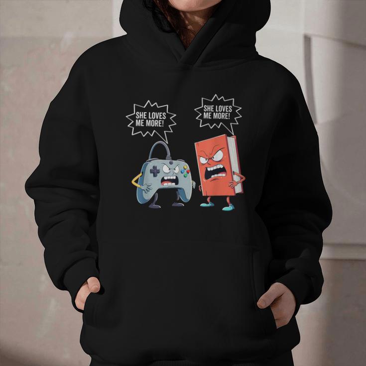 Gamer Book Lover Girl Women Bookworm Video Gaming Daughter Graphic Youth Hoodie