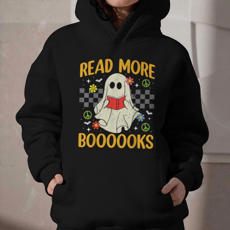 Ghost Reading Books Teacher Student Halloween Read More Book Graphic Youth Hoodie