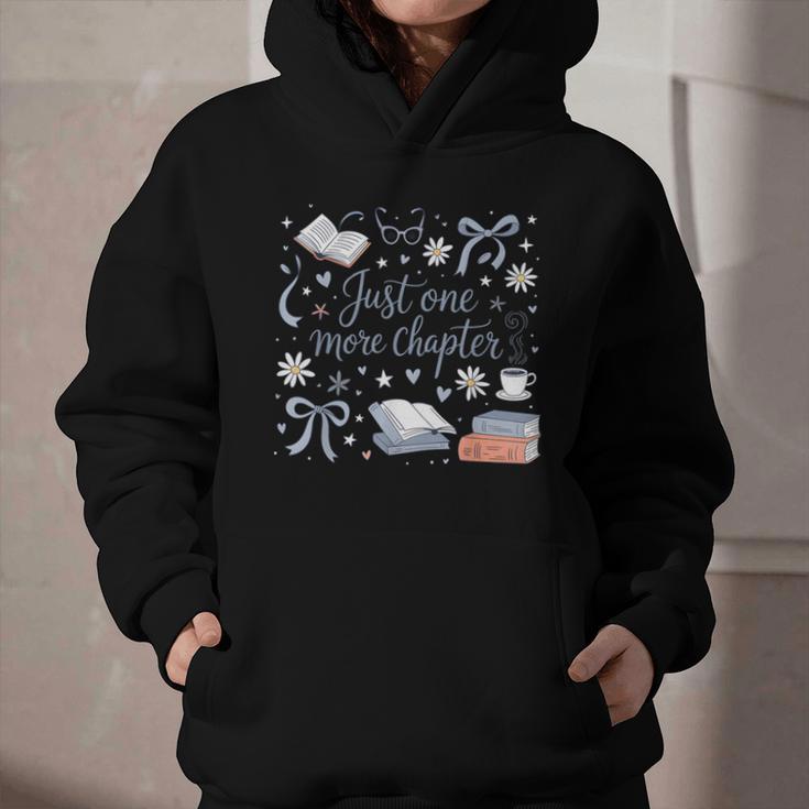 Girl Coquette Bow Just One More Chapter Book Bookish Reading Graphic Youth Hoodie