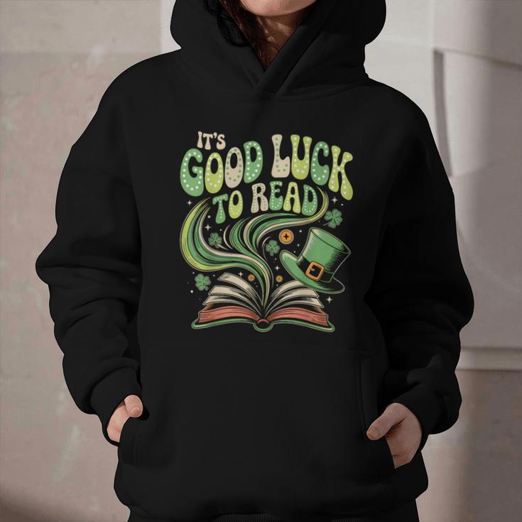 Groovy It's Good Luck To Read St Patrick's Day Book Lucky Graphic Youth Hoodie