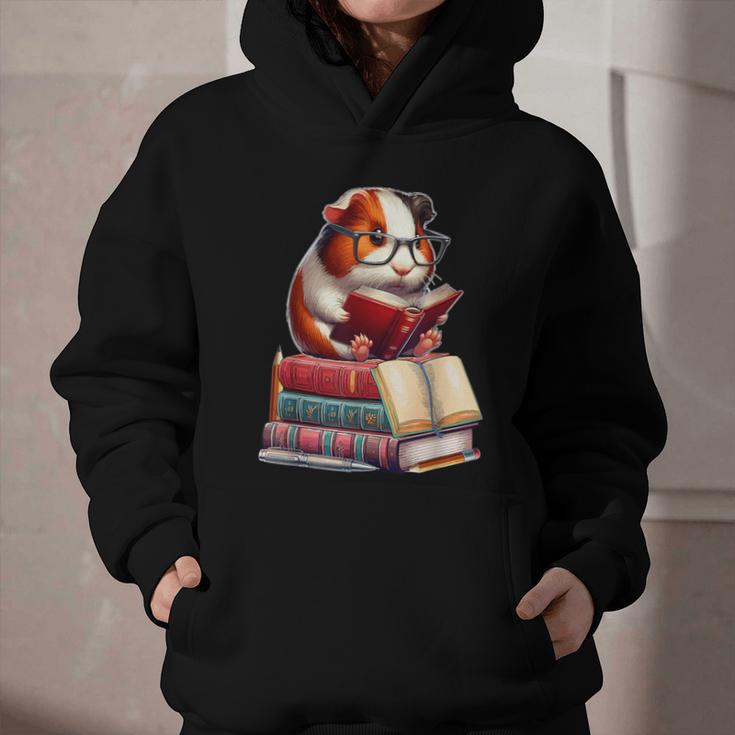 Guinea Pig Reading Books Matching Bookworm Readers Librarian Graphic Youth Hoodie