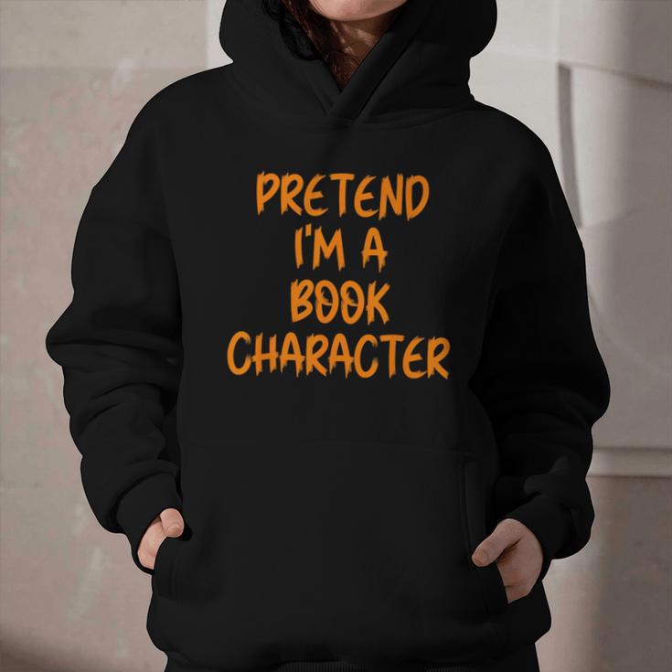 Halloween Pretend I'm Book Character Costume Lazy Adult Kids Graphic Youth Hoodie