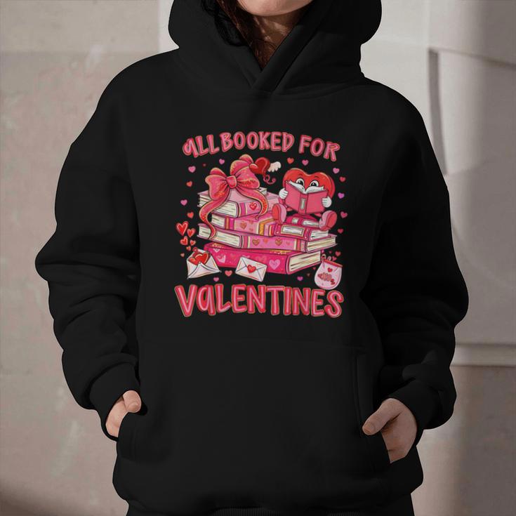 HUGvyn All Booked For Valentines Teacher Book Reading Heart Graphic Youth Hoodie