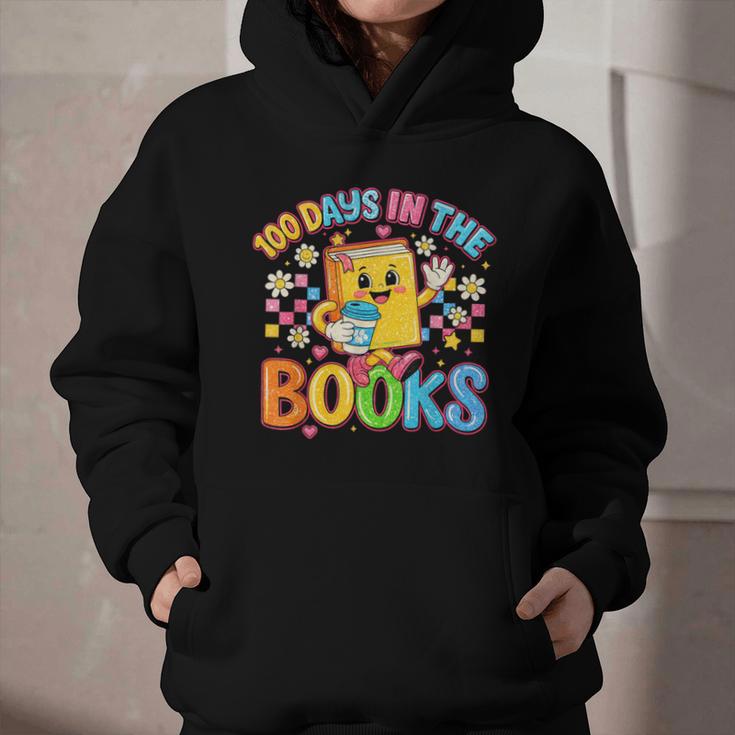HUGvyn Preppy 100 Days In The Books Teacher Reading Coffee Graphic Youth Hoodie