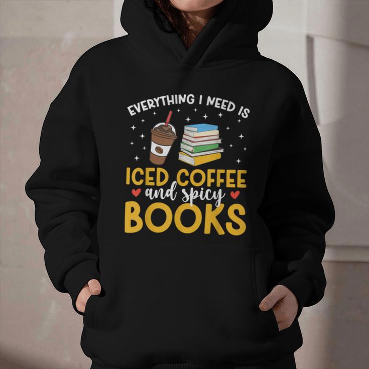 Iced Coffee And Spicy Books Iced Coffee Lover Cold Brew Graphic Youth Hoodie