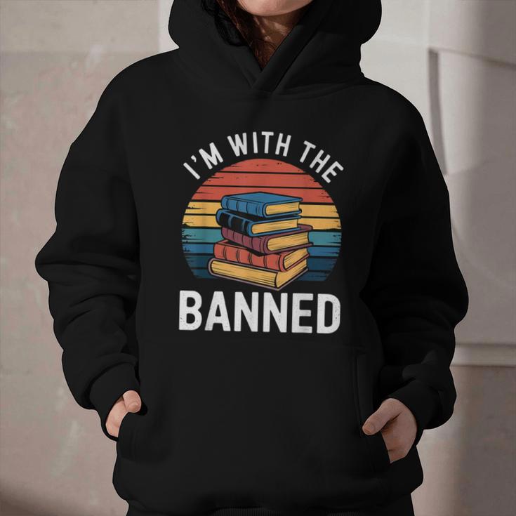 I'm With The Banned Stack Of Books Vintage Sunset Retro Graphic Youth Hoodie I'm With The Banned Stack Of Books Vintage Sunset Retro Graphic Youth Hoodie