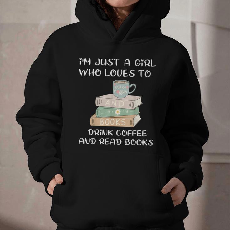 I'm Just a Girl Who Loves To Drink Coffee And Read Books Graphic Youth Hoodie