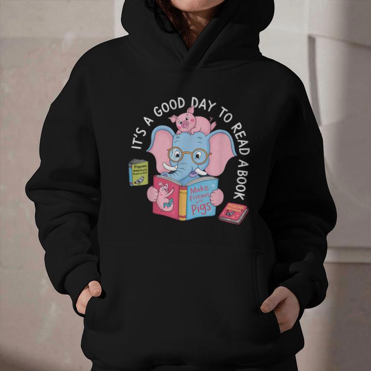 Its A Good Day To Read A Book Cute Elephant And Pig Edition Graphic Youth Hoodie