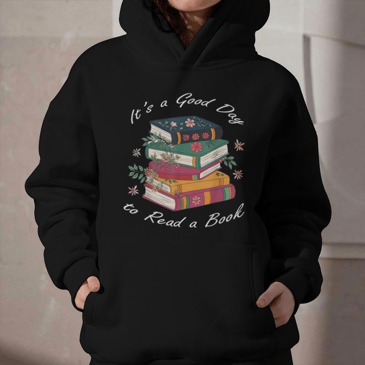 It's a Good Day To Read a Book Floral Stack Tee Graphic Youth Hoodie