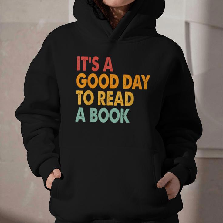 It's A Good Day To Read A Book Retro Vintage Teacher Graphic Youth Hoodie