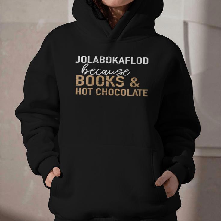 Jolabokaflod Because Books And Hot Chocolate Graphic Youth Hoodie