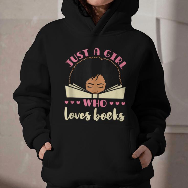 Just a Girl Who Loves Books African American Book Nerd Lover Graphic Youth Hoodie
