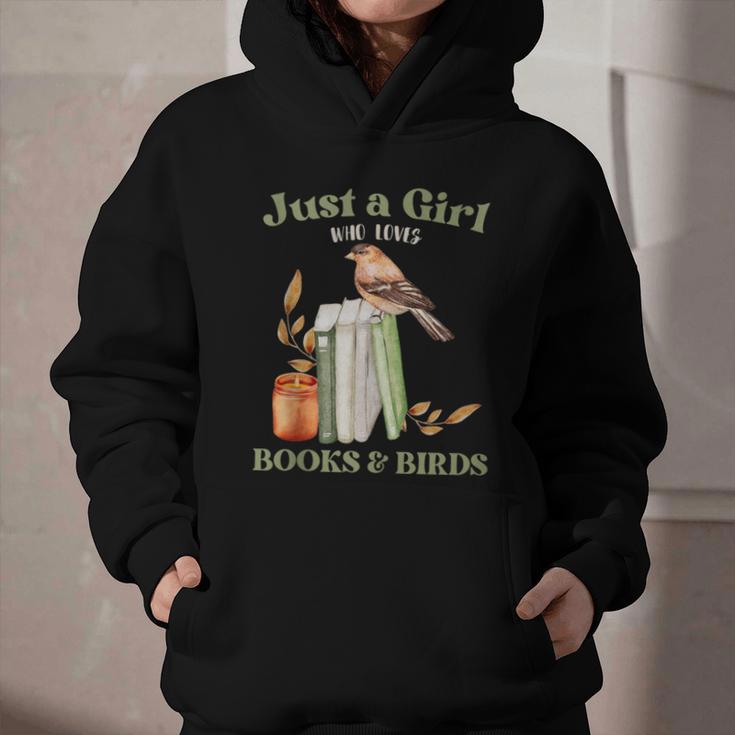 Just a Girl Who Loves Books And Birds Book Reading Bird Love Graphic Youth Hoodie