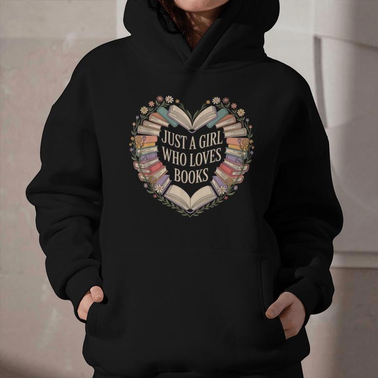 Just a Girl Who Loves Books Book Lover Librarian For Women Graphic Youth Hoodie