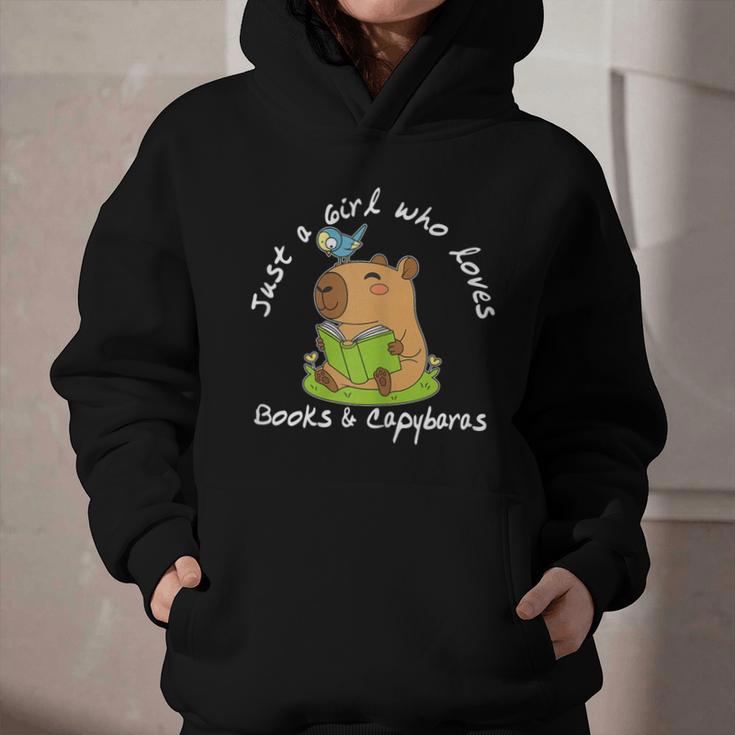 Just a Girl Who Loves Books And Capybaras Graphic Youth Hoodie