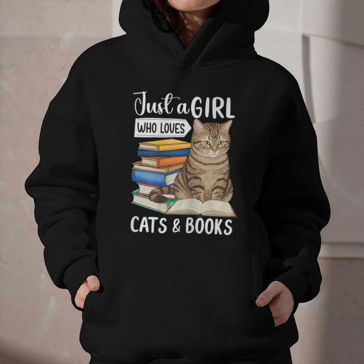 Just a Girl Who Loves Cats And Books Graphic Youth Hoodie