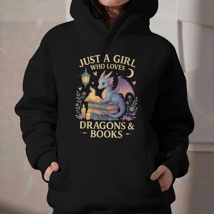 Just a Girl Who Loves Cute Dragons And Books Graphic Youth Hoodie