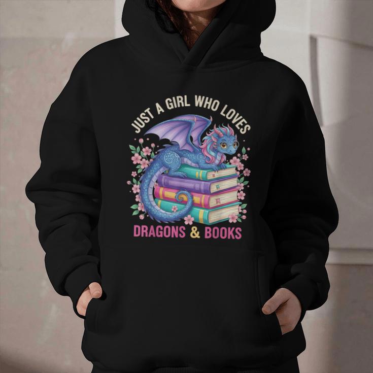Just a Girl Who Loves Dragons And Books Dragon Reading Graphic Youth Hoodie Just a Girl Who Loves Dragons And Books Dragon Reading Graphic Youth Hoodie