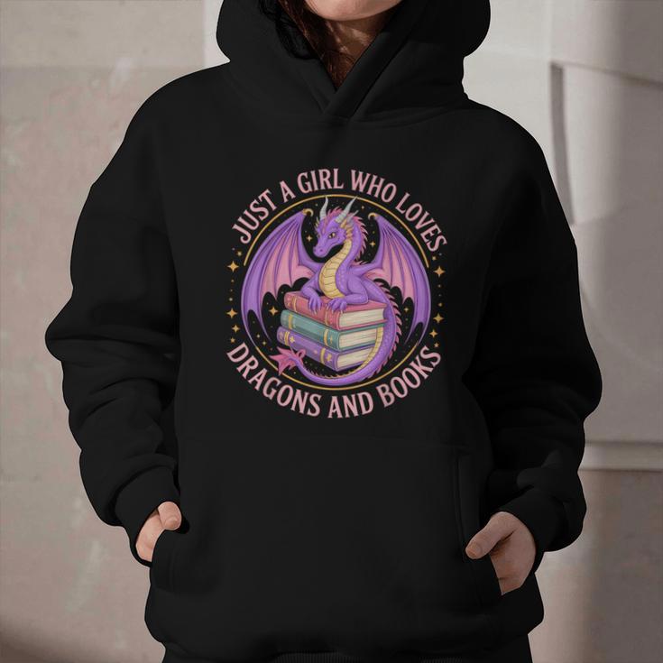 Just A Girl Who Loves Dragons And Books Fantasy Dragon Graphic Youth Hoodie