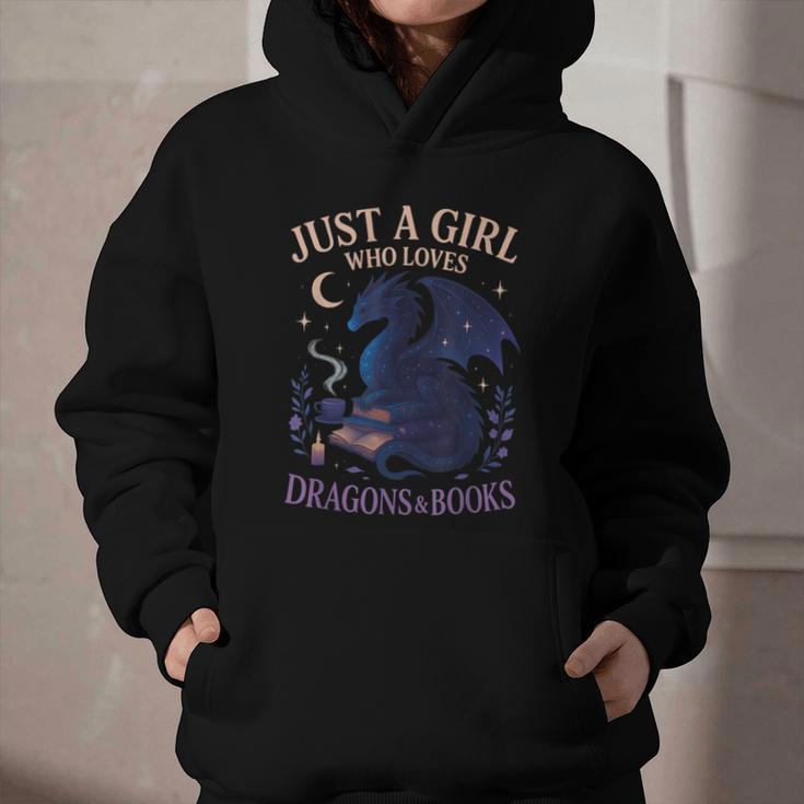 Just a Girl Who Loves Dragons And Books Fantasy Graphic Youth Hoodie Just a Girl Who Loves Dragons And Books Fantasy Graphic Youth Hoodie