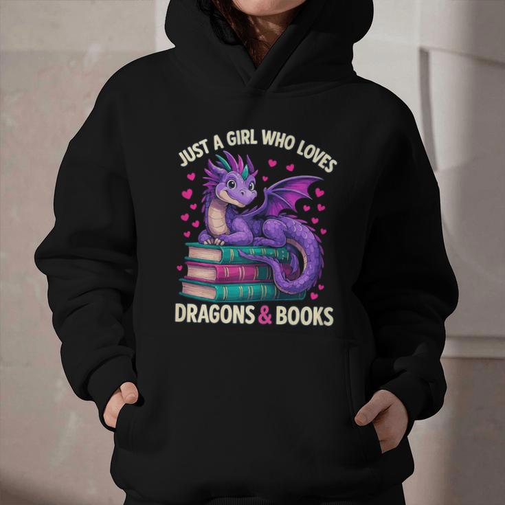 Just a Girl Who Loves Dragons And Books Reading Graphic Youth Hoodie