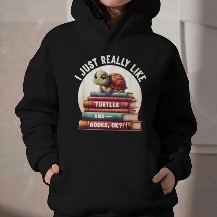 I Just Really Like Turtles And Books OK Turtle Reading Graphic Youth Hoodie I Just Really Like Turtles And Books OK Turtle Reading Graphic Youth Hoodie