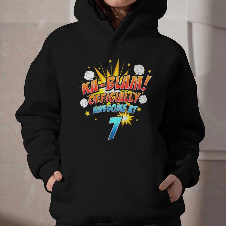 Kids Ka-Blam 7 Year Old Boys 7th Birthday Comic Book Super Hero Graphic Youth Hoodie
