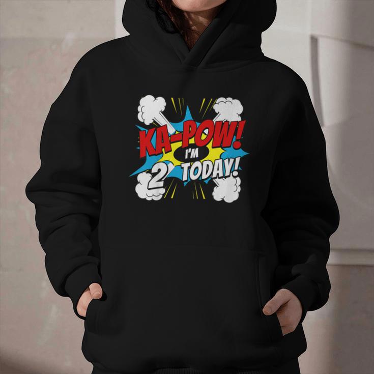 Kids Ka-Pow 2 Years Old Kids 2nd Birthday Comic Book Super Hero Graphic Youth Hoodie Kids Ka-Pow 2 Years Old Kids 2nd Birthday Comic Book Super Hero Graphic Youth Hoodie