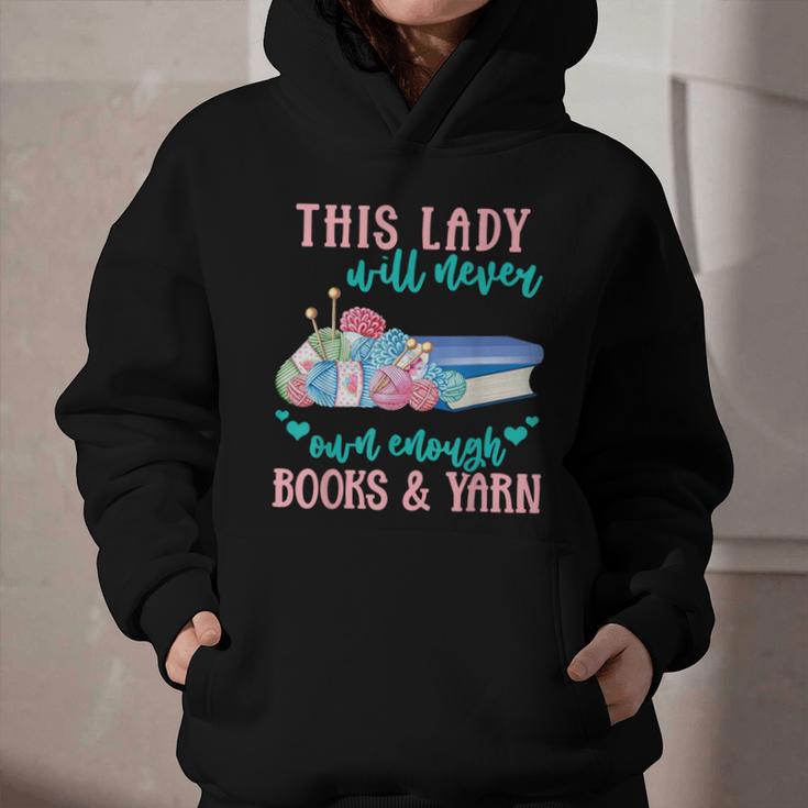 THIS LADY Will Never Own Enough BOOKS & YARN Graphic Youth Hoodie